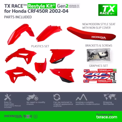 TX RACE™ Restyle Kit® Gen2 for Honda CRF450R 2002-2004