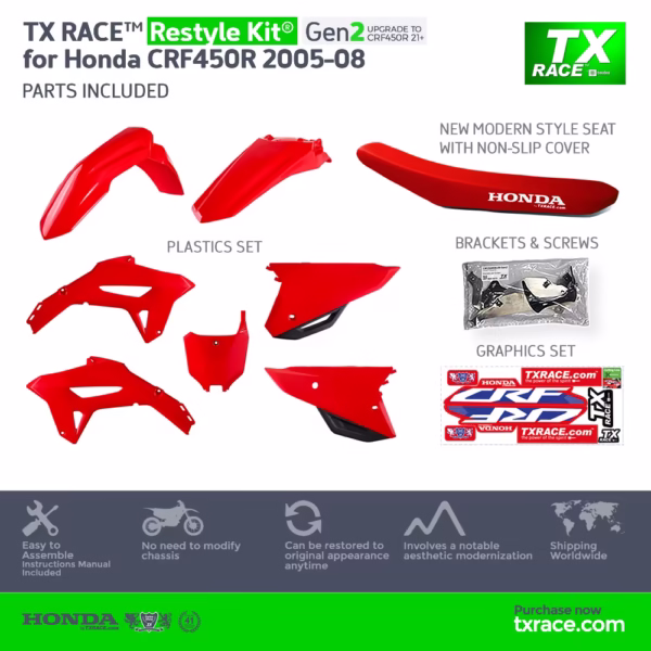 TX RACE™ Restyle Kit® Gen2 for Honda CRF450R 2005-2008
