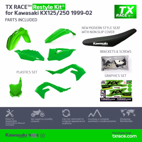 TX RACE™ Restyle Kit® for Kawasaki KX125/250 1999-2002