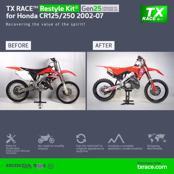 TX RACE™ Restyle Kit® Gen25 for Honda CR125/250 2002 2003 2004 2005 2006 2007